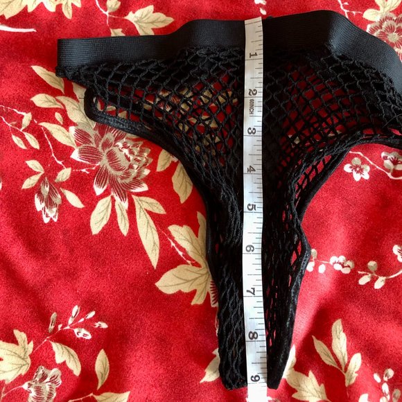 NWOT Black Sheer Mesh Crop Top & Bikini Set with Sexy Zipper Detail - One Size - Picture 14 of 15